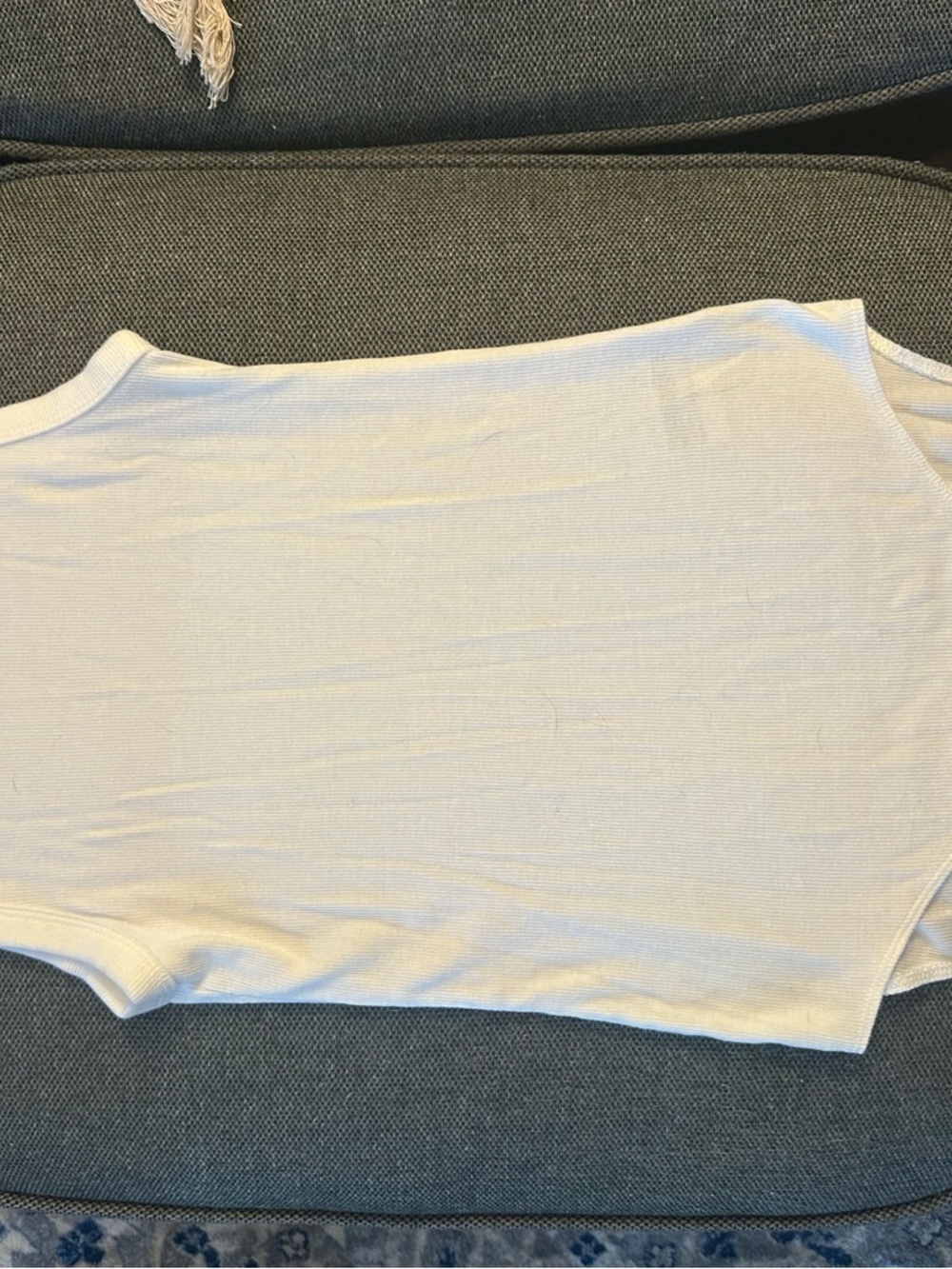a new day White Ribbed Sleeveless Tank Top